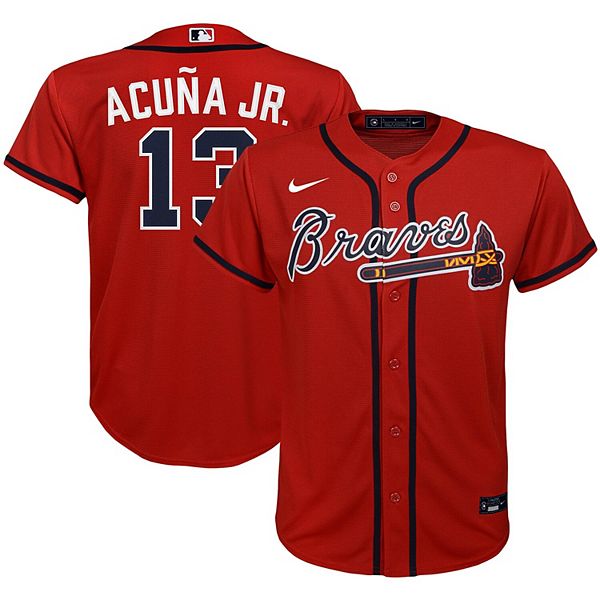  Nike Ronald Acuna Jr. Atlanta Braves Youth Name & Number  T-Shirt - Red (XLarge) : Sports & Outdoors