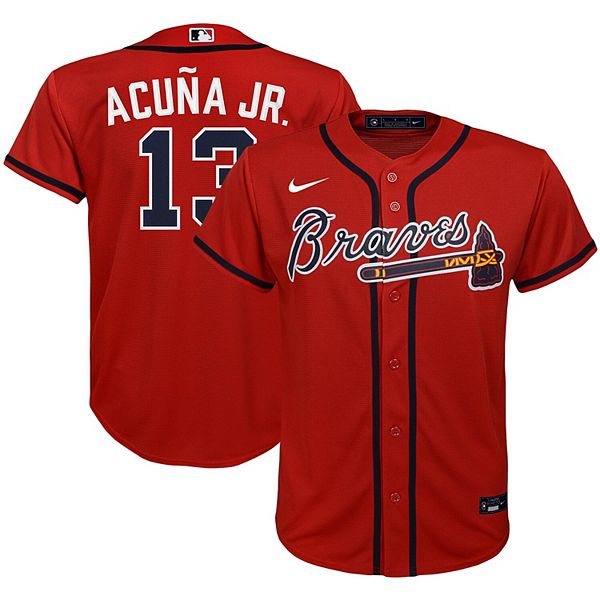  Ronald Acuna Jr. Atlanta Braves MLB Boys Youth 8-20 Player  Jersey (Navy Alternate, Youth Large 14-16) : Sports & Outdoors