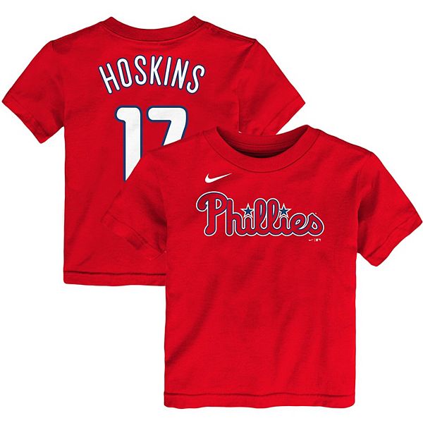 Rhys Hoskins Philadelphia Phillies Youth Red Roster Name & Number T-Shirt 