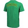 Men's Majestic Threads Green Oakland Athletics Throwback Logo Tri-Blend T-Shirt