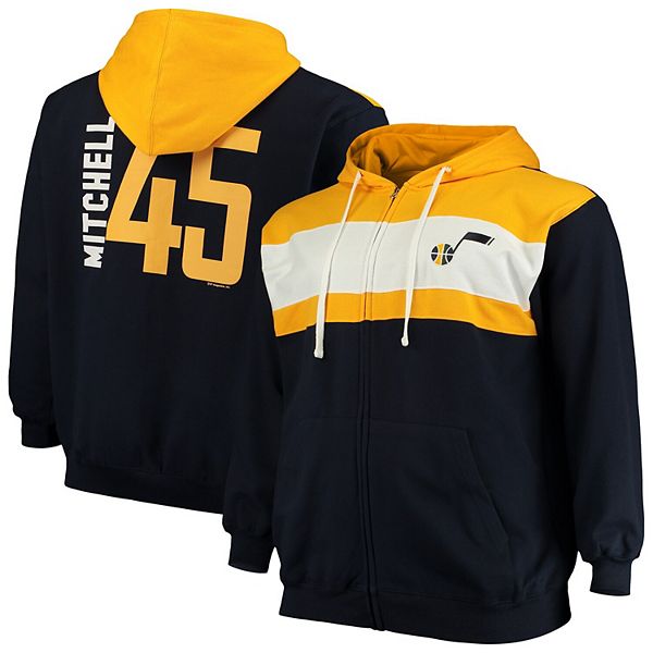 Men's Donovan Mitchell Navy/White Utah Jazz Big & Tall Full-Zip Hoodie