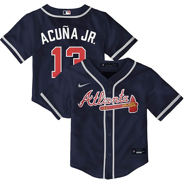 Preschool Nike Ronald Acuna Jr. Navy Atlanta Braves Alternate 2020 Replica  Player Jersey