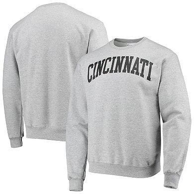 Men's Champion Heathered Gray Cincinnati Bearcats Classic Arch Pullover Sweatshirt