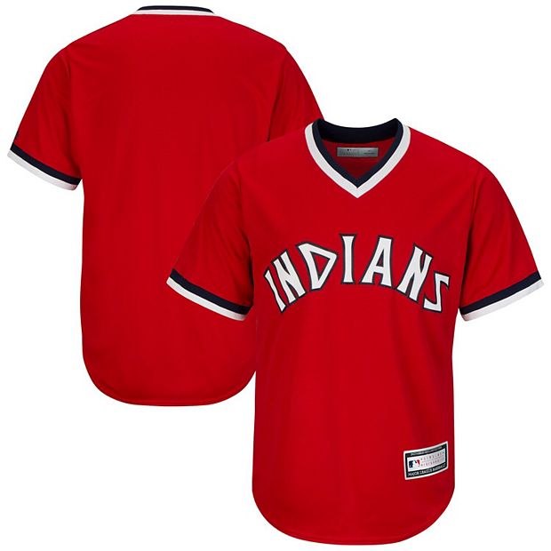 Men's Red Cleveland Indians Big & Tall Cooperstown Collection Replica Team  Jersey
