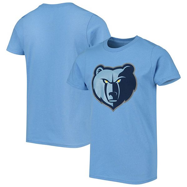 Memphis Grizzlies Light Blue Primary Logo Long Sleeve Tee Shirt by Adidas