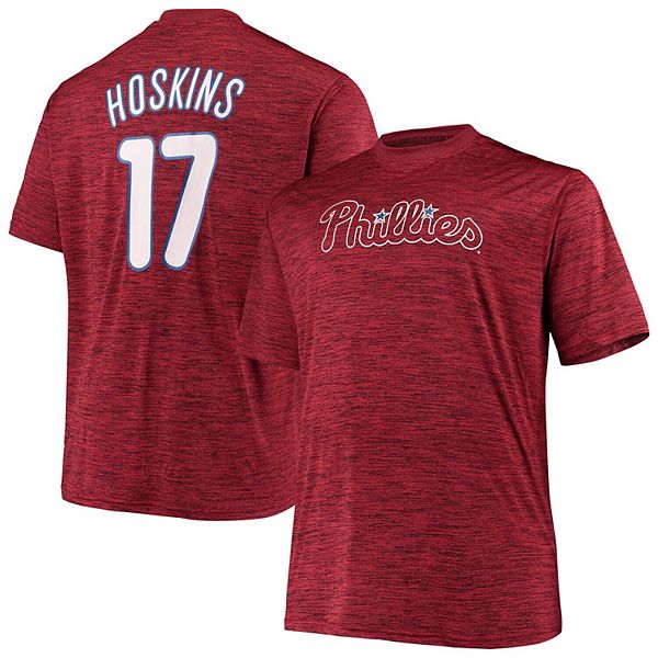 Rhys Hoskins Philadelphia Phillies Men's Red Backer Long Sleeve T-Shirt 