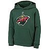 Youth Green Minnesota Wild Primary Logo Pullover Hoodie