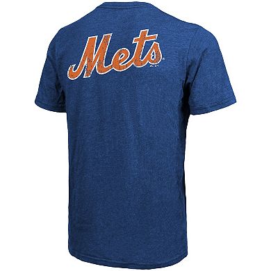 Men's Majestic Threads Royal New York Mets Throwback Logo Tri-Blend T-Shirt