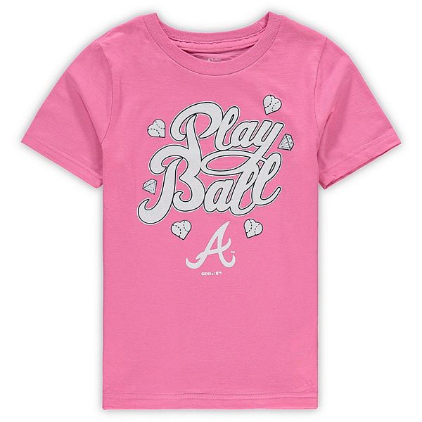 Preschool Pink Atlanta Braves Ball Girl T-Shirt