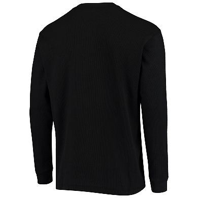 Men's Dunbrooke Black Pittsburgh Steelers Logo Maverick Thermal Henley Long Sleeve T-Shirt