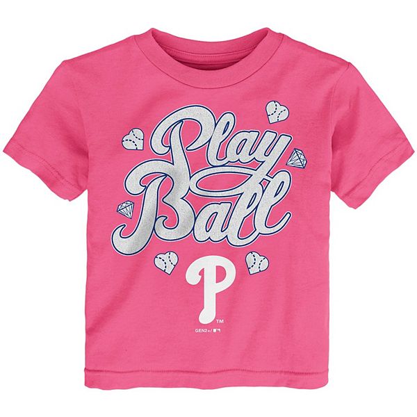 Toddler Pink Philadelphia Phillies Ball Girl TShirt