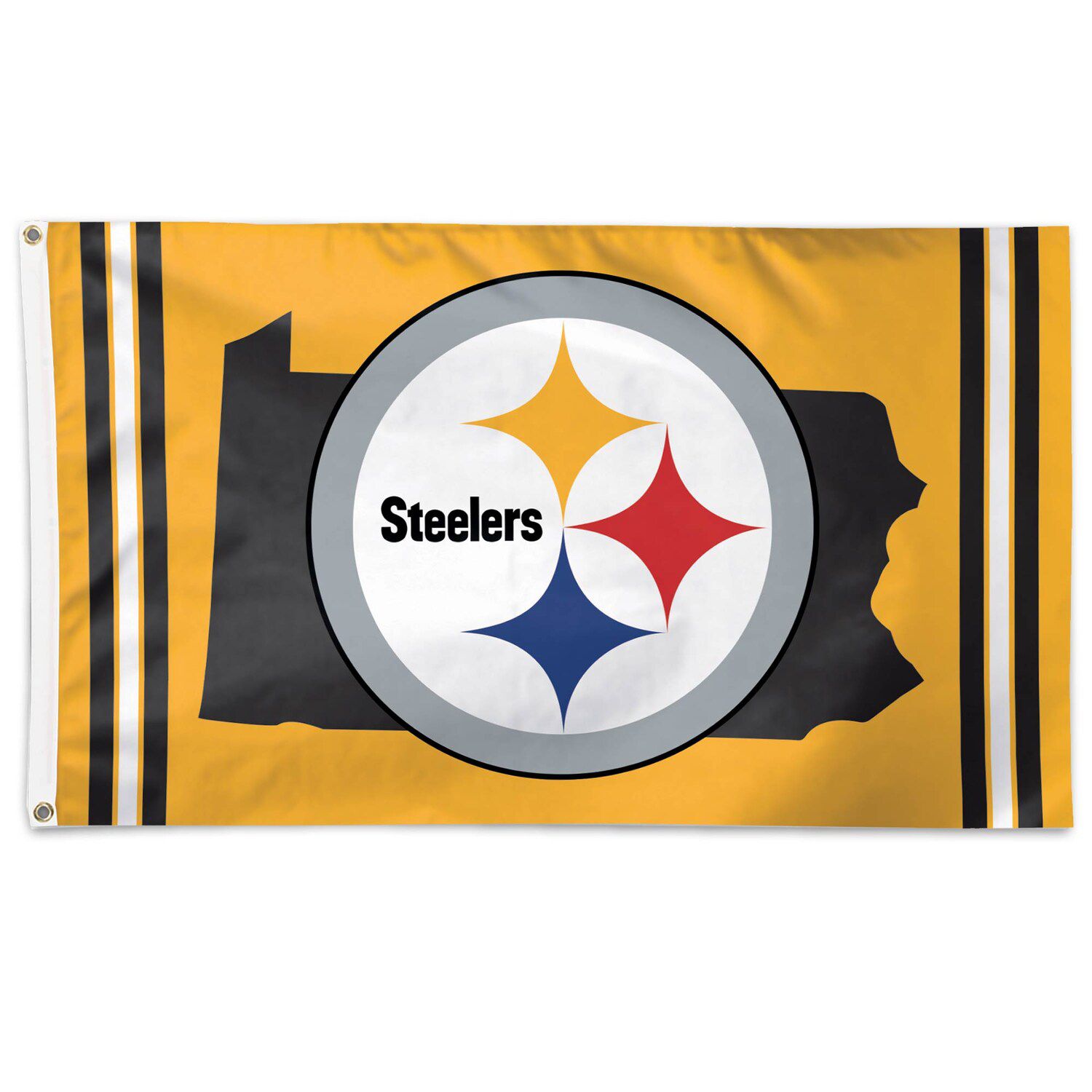 Pittsburgh Steelers USA American Nation Stripes 3x5 Grommet Flag