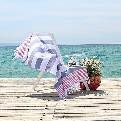 Linum Home Textiles Turkish Cotton Patriotic Personalized Pestemal Beach Towel