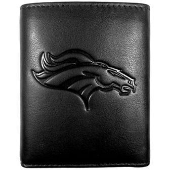 Men's Denver Broncos Embossed Leather Tri-Fold Wallet