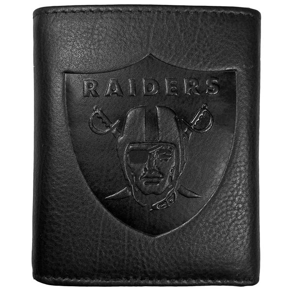 NFL Las Vegas Raiders Laser Engraved Brown Tri-Fold Wallet - Men's Acc