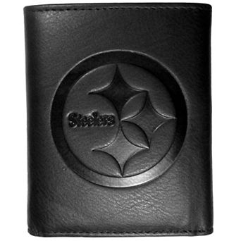 Men's Pittsburgh Steelers Embossed Leather Tri-Fold Wallet