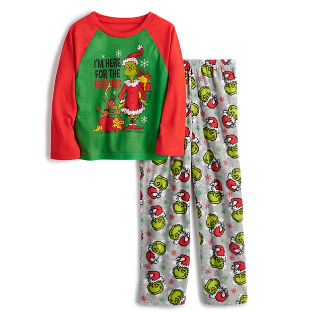 Dr. Seuss Men's The Grinch Christmas Matching Family Pajamas Set