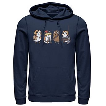 Men's Star Wars Cute Porgs Dressed As Characters Portrait Hoodie