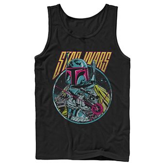 Men's Star Wars Boba Fett Neon Blaster Vintage Tank Top