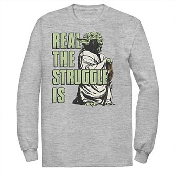 Men's Star Wars Yoda Real The Struggle Is Tee
