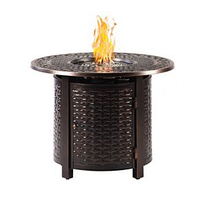 Outdoor Curl Square Propane Fire Table, Kohls Fire Pit