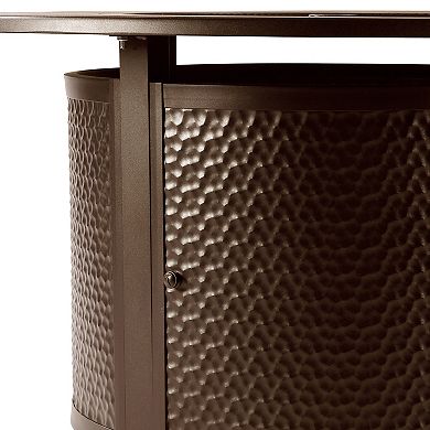 Outdoor Hammered Finish Round Propane Fire Table