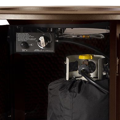 Outdoor Hammered Finish Round Propane Fire Table