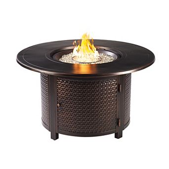 Outdoor Hammered Finish Round Propane Fire Table