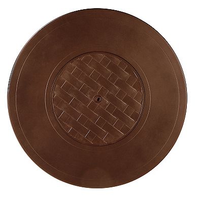 Round Basketweave Outdoor Propane Fire Table