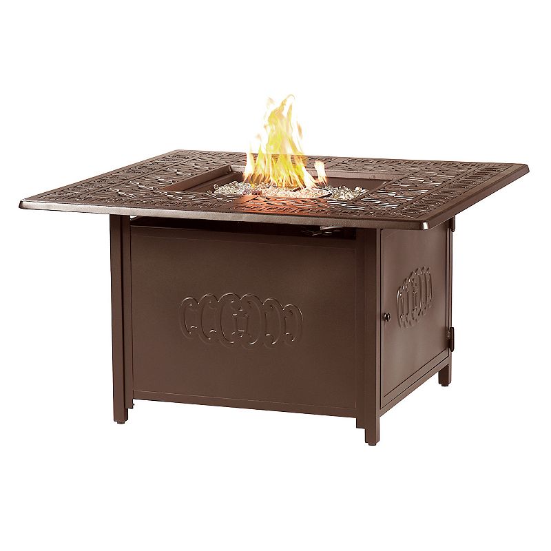 Outdoor Square Propane Fire Table, Brown
