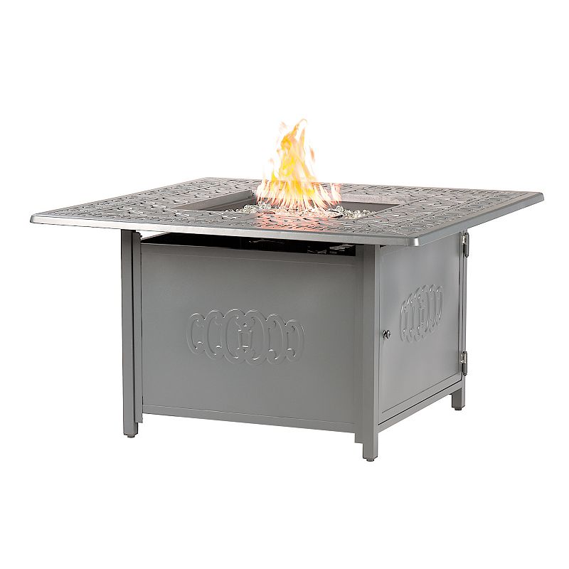 Outdoor Square Propane Fire Table, Grey