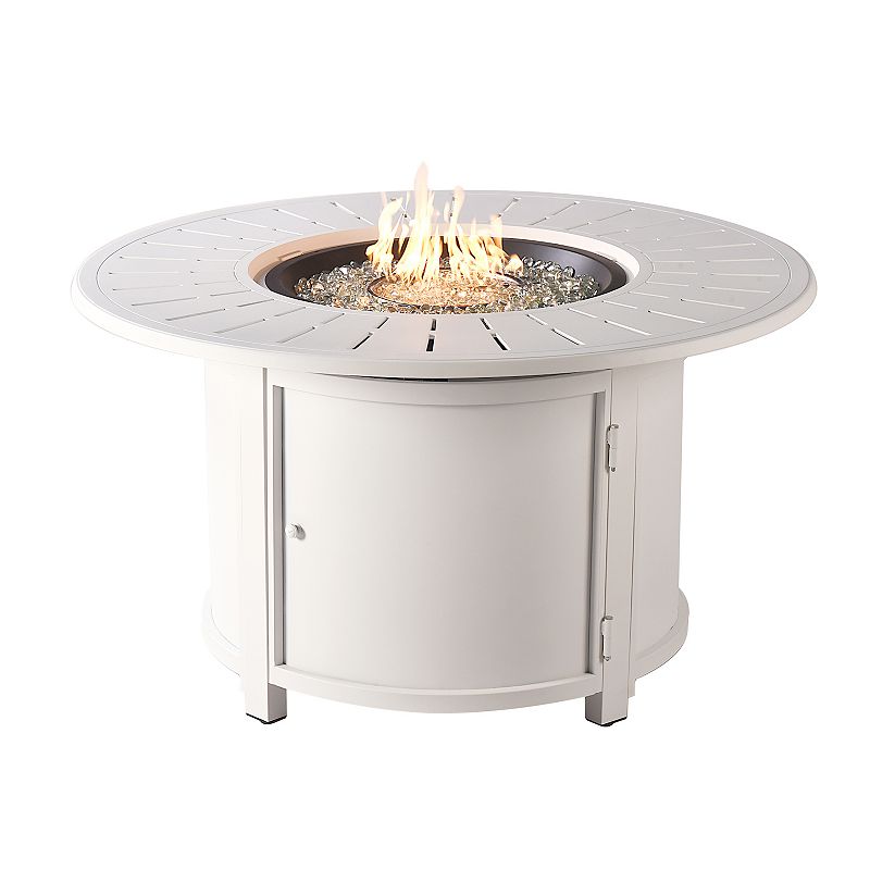58433757 Outdoor Round Propane Fire Table, White sku 58433757