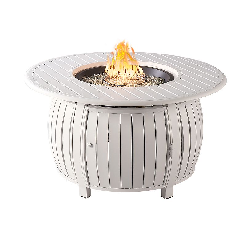 37684779 Outdoor Round Propane Fire Table, White sku 37684779