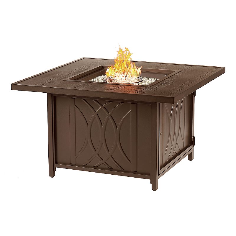 29023584 Outdoor Wave Square Propane Fire Table, Brown sku 29023584