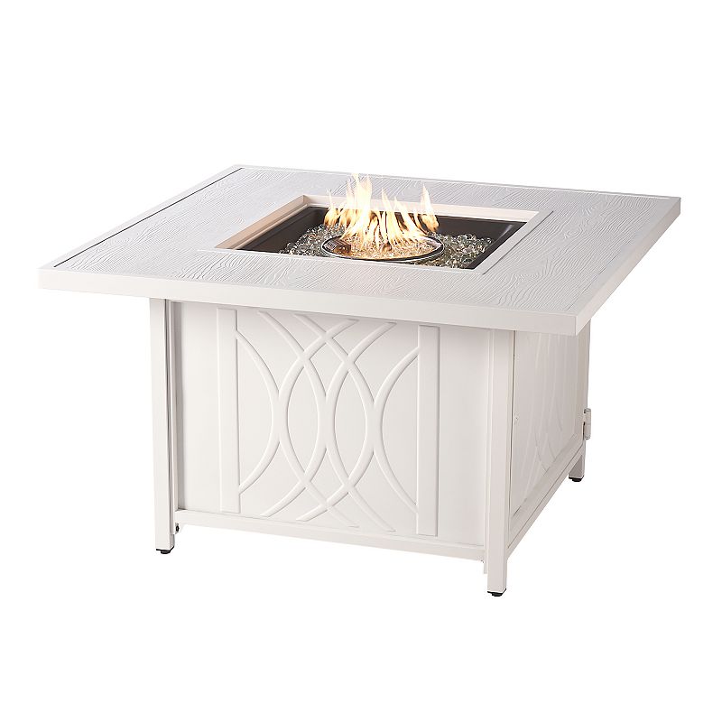 79243511 Outdoor Wave Square Propane Fire Table, White sku 79243511