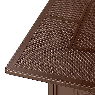 Outdoor Curl Square Propane Fire Table