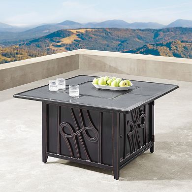 Outdoor Curl Square Propane Fire Table