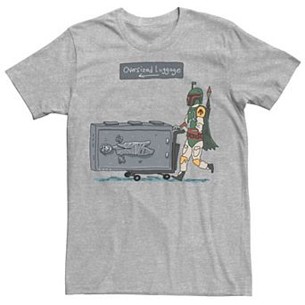 Men's Star Wars Boba Fett Han Solo Oversized Luggage Tee