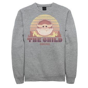 Men's Star Wars The Mandalorian The Child Retro Line Portrait Sweatshirt