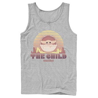 Men's Star Wars The Mandalorian The Child Retro Line Portrait Tank Top