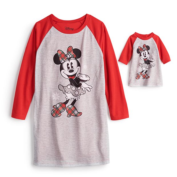 Disney s Minnie Mouse Girls 4 10 Plaid Nightgown Matching Doll