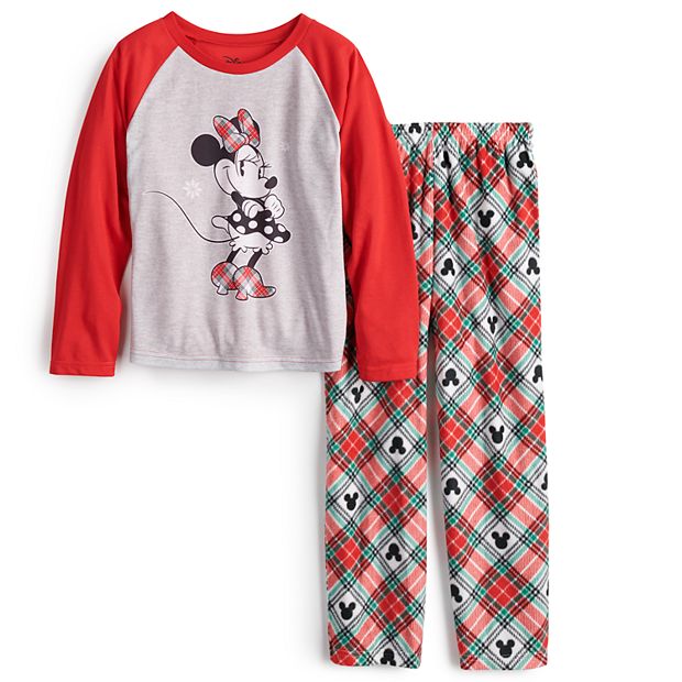 Disney s Minnie Mouse Girls 4 12 Plaid Top Bottoms Pajama Set by