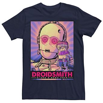 Men's Star Wars: The Rise Of Skywalker C-3PO & Babu Frik Neon Tee