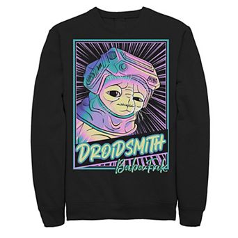 Men's Star Wars: The Rise Of Skywalker Babu Frik Neon Poster Sweatshirt