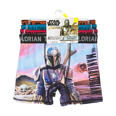 Boys 6-10 Star Wars The Mandalorian The Child aka Baby Yoda 4-Pack Athletic Boxer Briefs