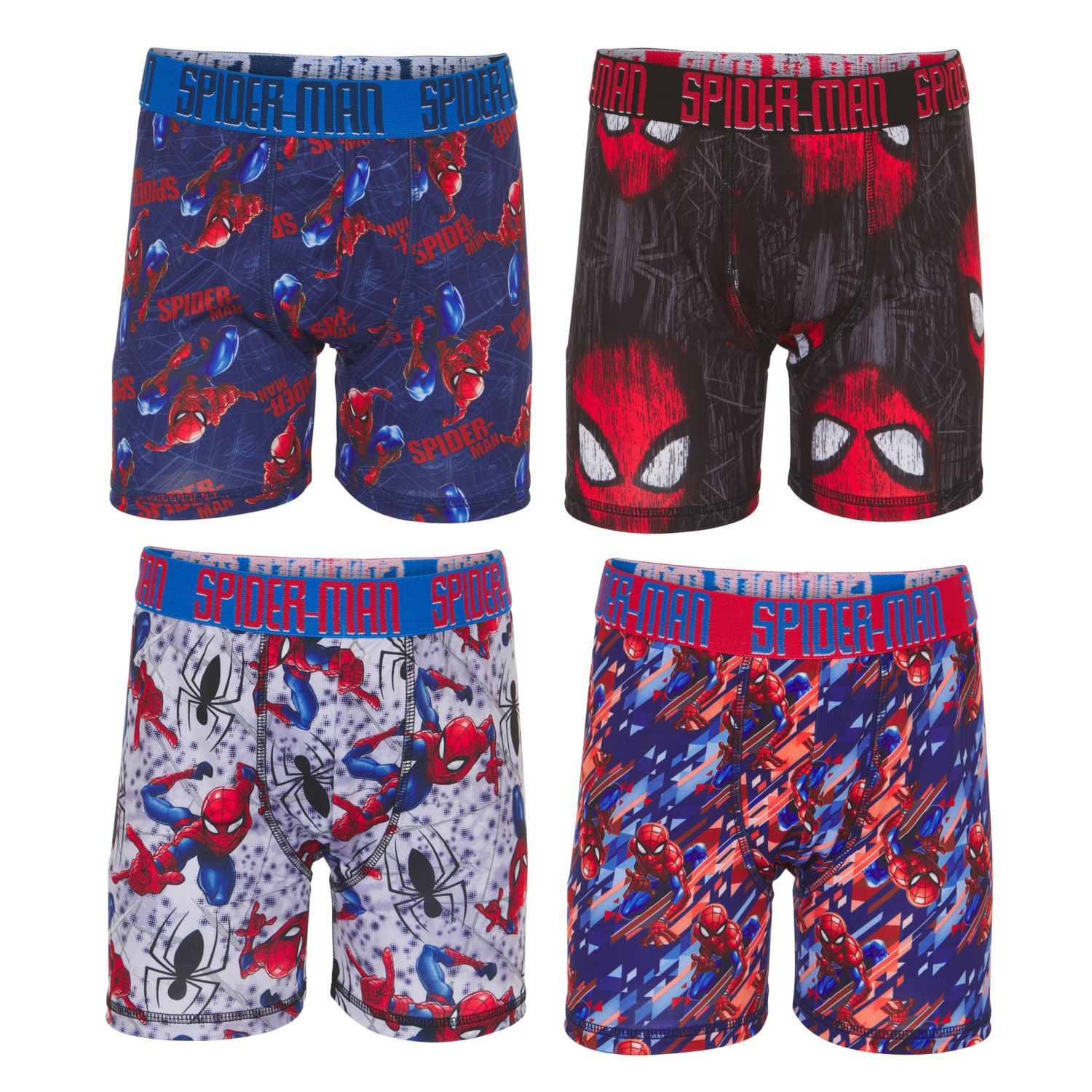 Boys 6-10 Marvel Spider-Man 4-Pack Athletic Boxer Briefs