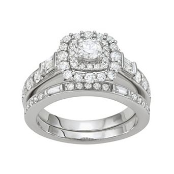 Simply Vera Vera Wang 14k White Gold 1 1/3 Carat T.W. Diamond Engagement Ring Set