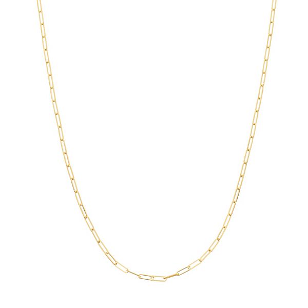 14K Gold Large Paper Clip Chain Necklace 14K White Gold / 18'' +$70.00