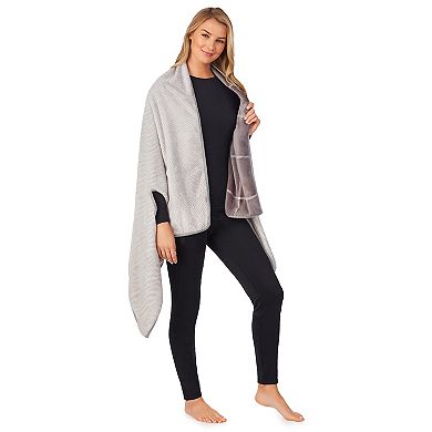 Women's Cuddl Duds® Reversible Printed Plush Wrap