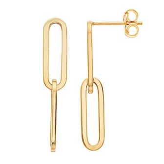 Karat Rush 14k Gold Paper Clip Link Earrings